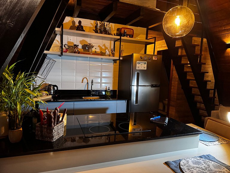 Chalé com Hidro, Lareira e Vista para o Vale