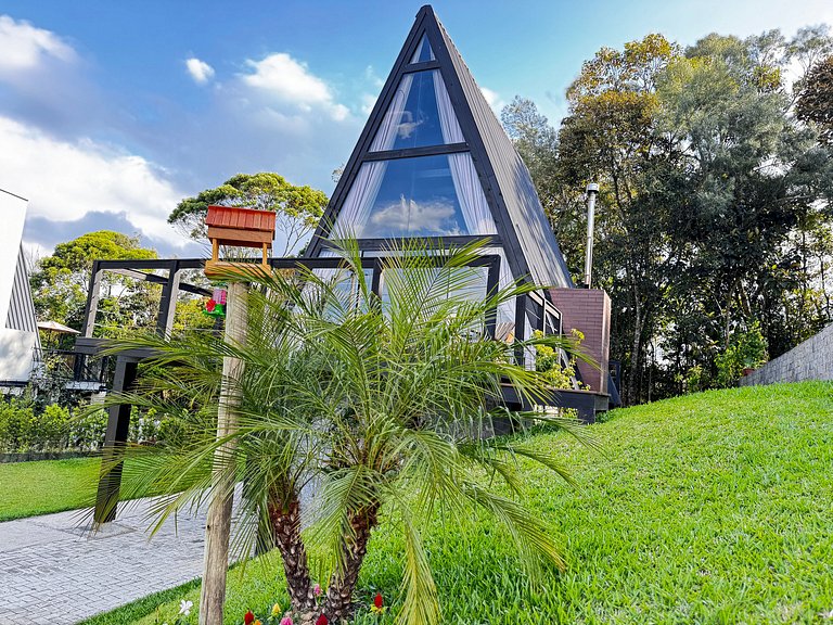 Chalé com Hidro, Lareira e Vista para o Vale
