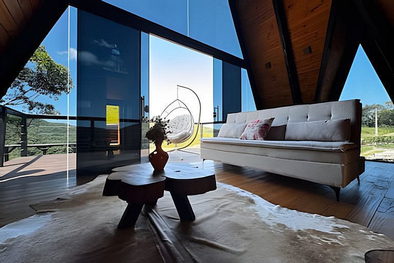 Chalé | Hidro | Churrasqueira | Deck com vista