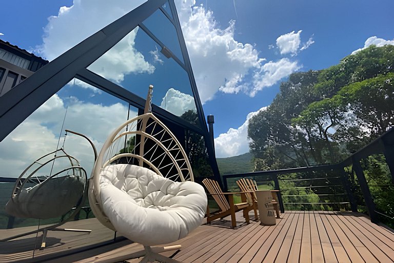 Chalé | Hidro | Churrasqueira | Deck com vista