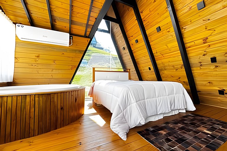 Chalé | Hidro | Churrasqueira | Deck com vista