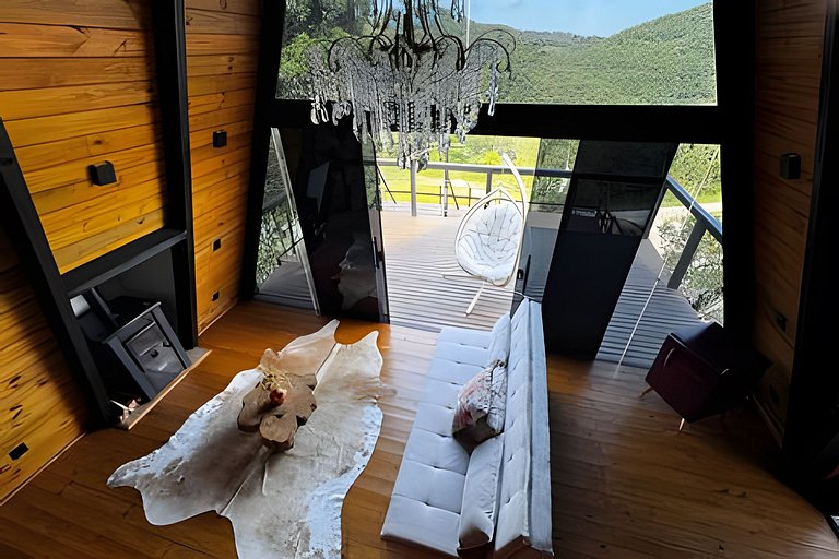 Chalé | Hidro | Churrasqueira | Deck com vista