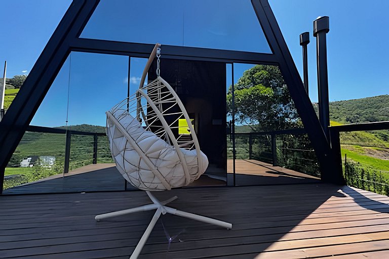 Chalé | Hidro | Churrasqueira | Deck com vista